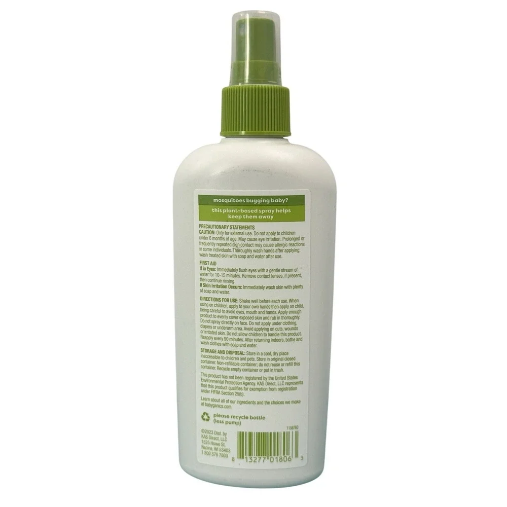 Babyganics Natural Insect Repellent DEET-Free Plant Based Spray 8oz and 5oz‎ Set